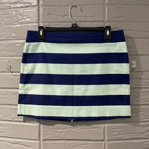 Gap Blue & Pale Green Striped Mini Skirt